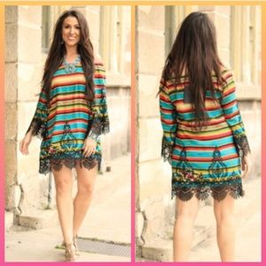 Serape PRINTED EMBROIDERY DRESS pack of 4